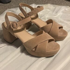 Suede Prada chunky heel